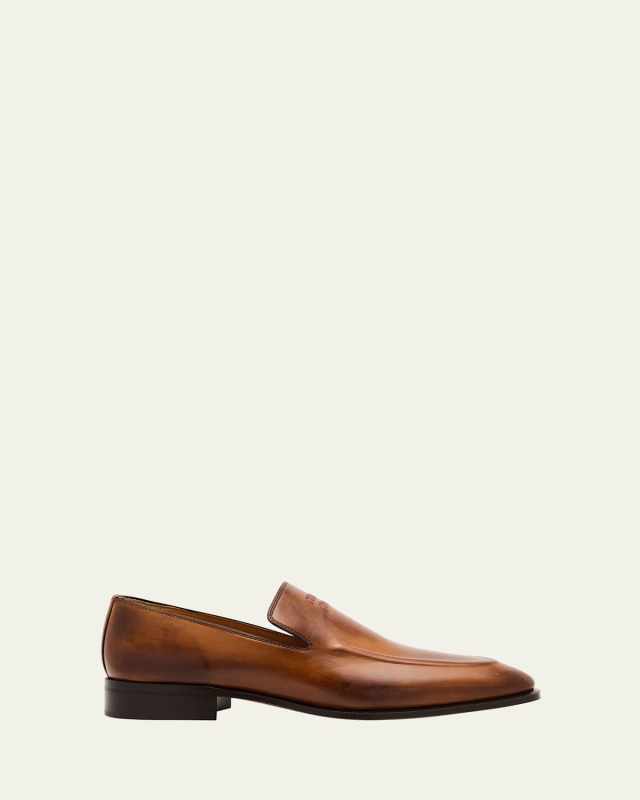 Embossed Logo Leather Mocassin Loafers